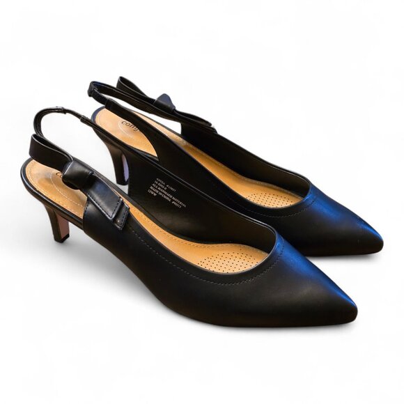 NWOT  -  COMFORTVIEW Black Slingback Pumps sz 12  -  NWOT - Picture 1 of 9
